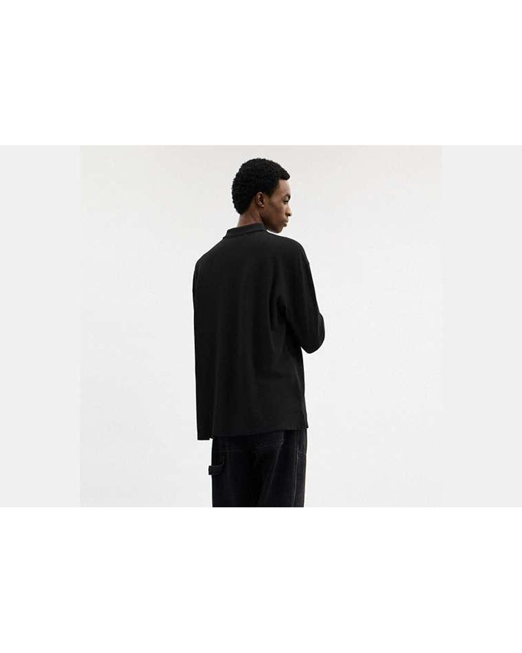 COACH Black Horse And Carriage Long Sleeve Polo for men
