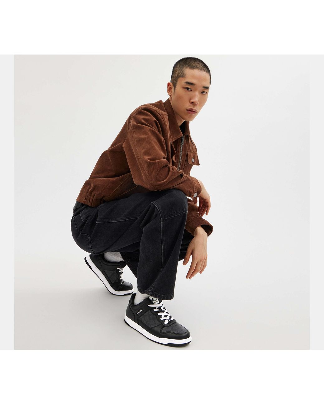 COACH Black C201 Sneaker In Signature Canvas for men