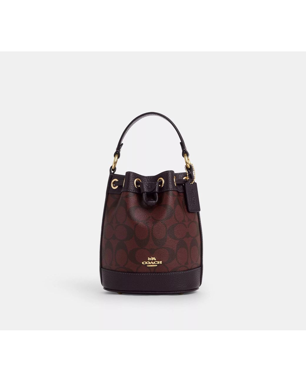 Denim Mini Bucket Sac Seau Coach COACH Dempsey Drawstring Bucket