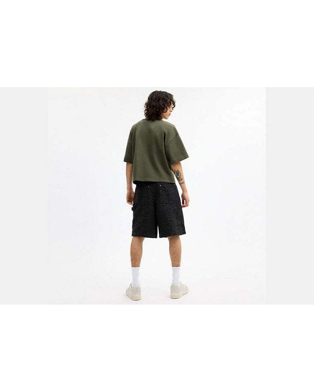 COACH Black Brain Dead Denim Shorts for men