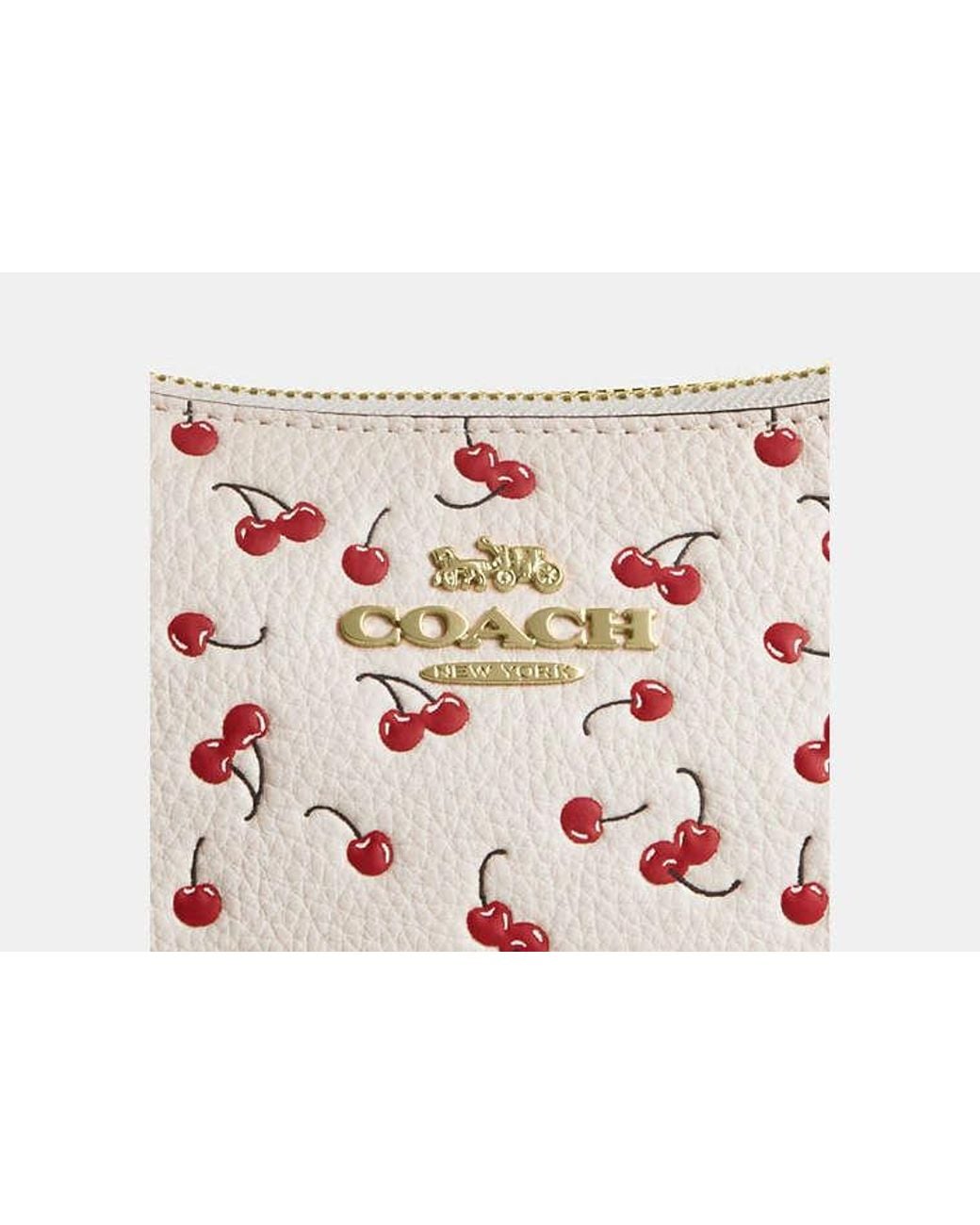 COACH Black Teri Shoulder Bag With Cherry Print