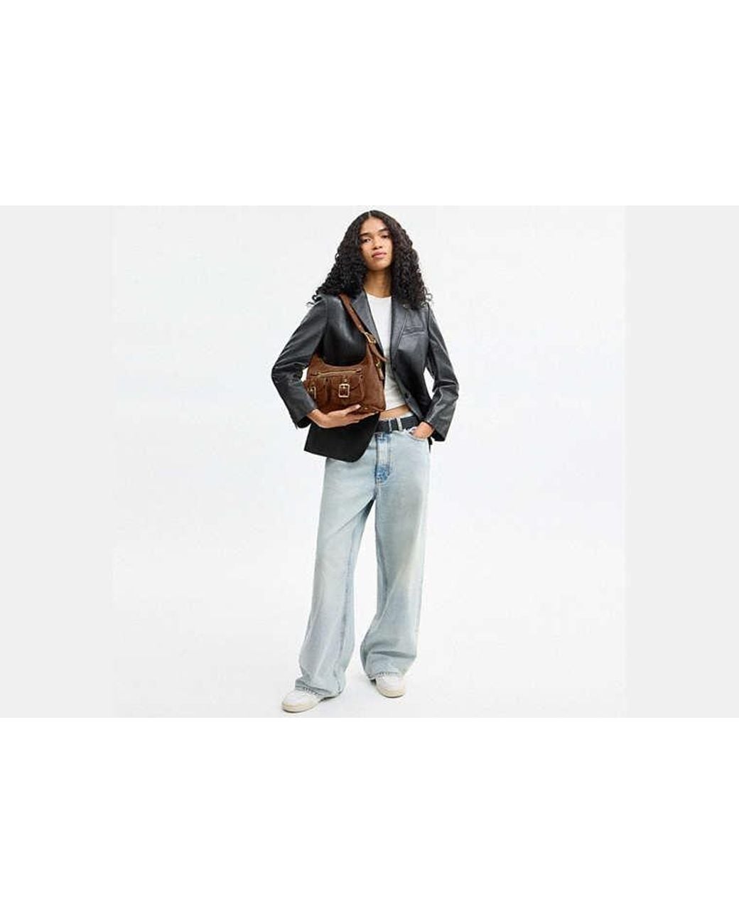 COACH Black Allison Zip Top Shoulder Bag