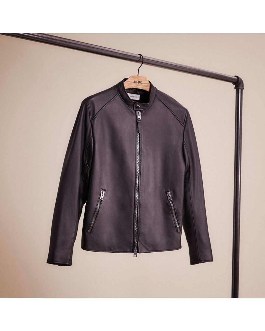 coach leather racer jacket