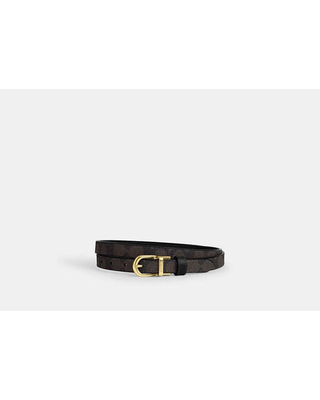 COACH Black Reversible Signature Canvas Leather Belt