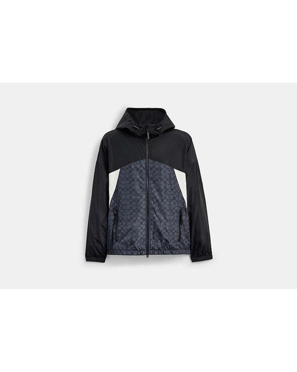 COACH Black Signature Windbreaker for men