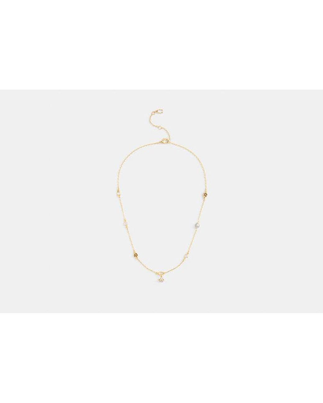 COACH Black Pearl Charm Necklace