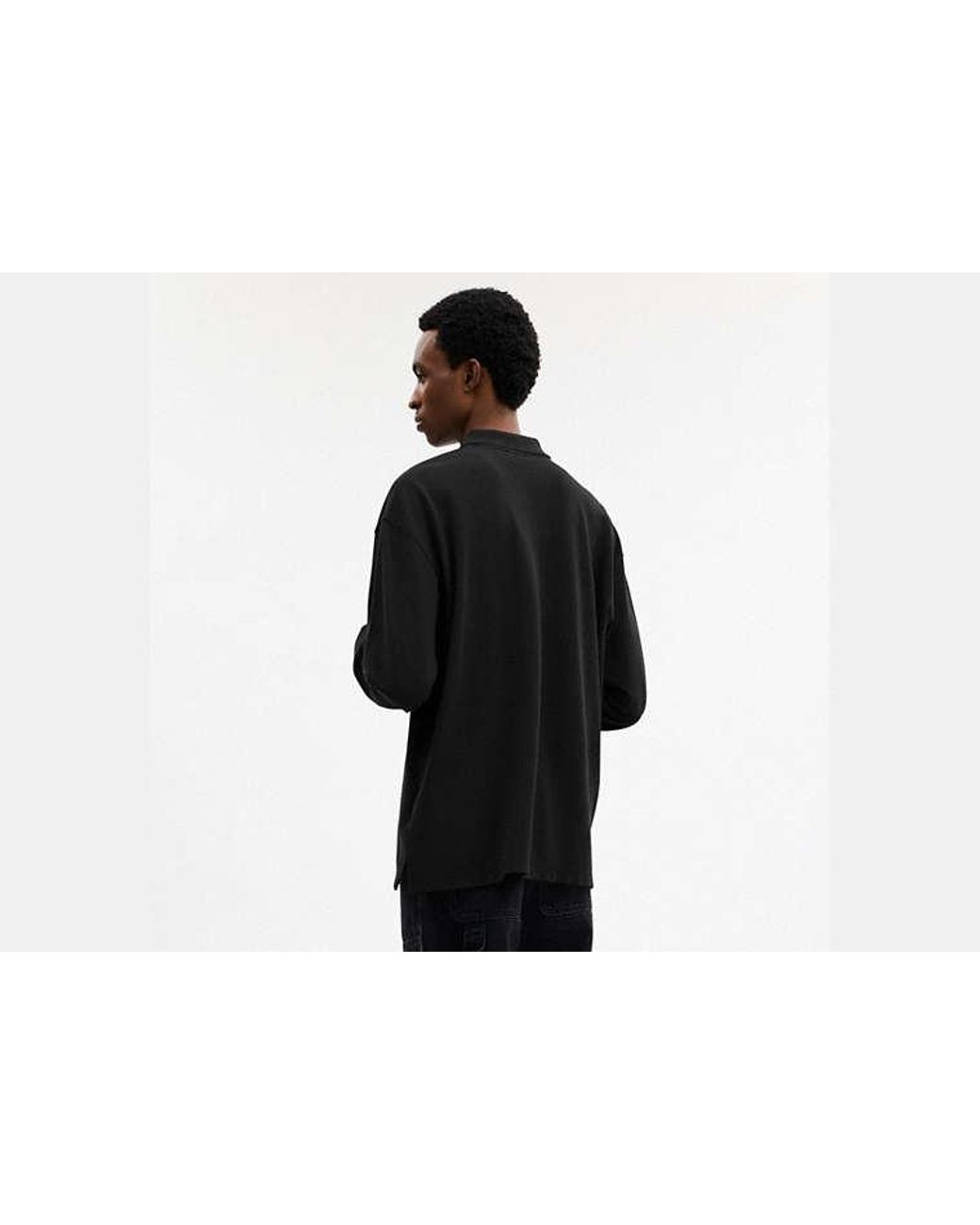 COACH Black Horse And Carriage Long Sleeve Polo for men