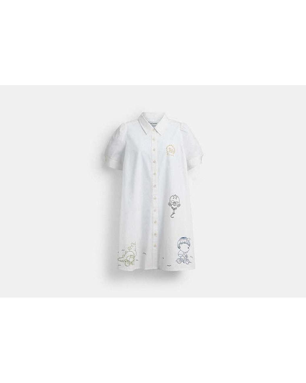 COACH Black Brain Dead Embroidered Shirt Dress