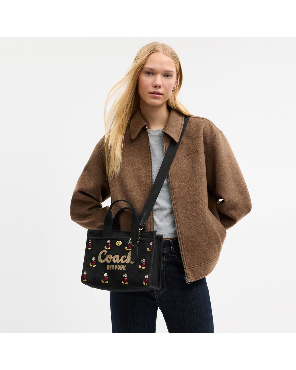 COACH Disney X Cargo Tote Bag 26 With Mickey Mouse in Black | Lyst