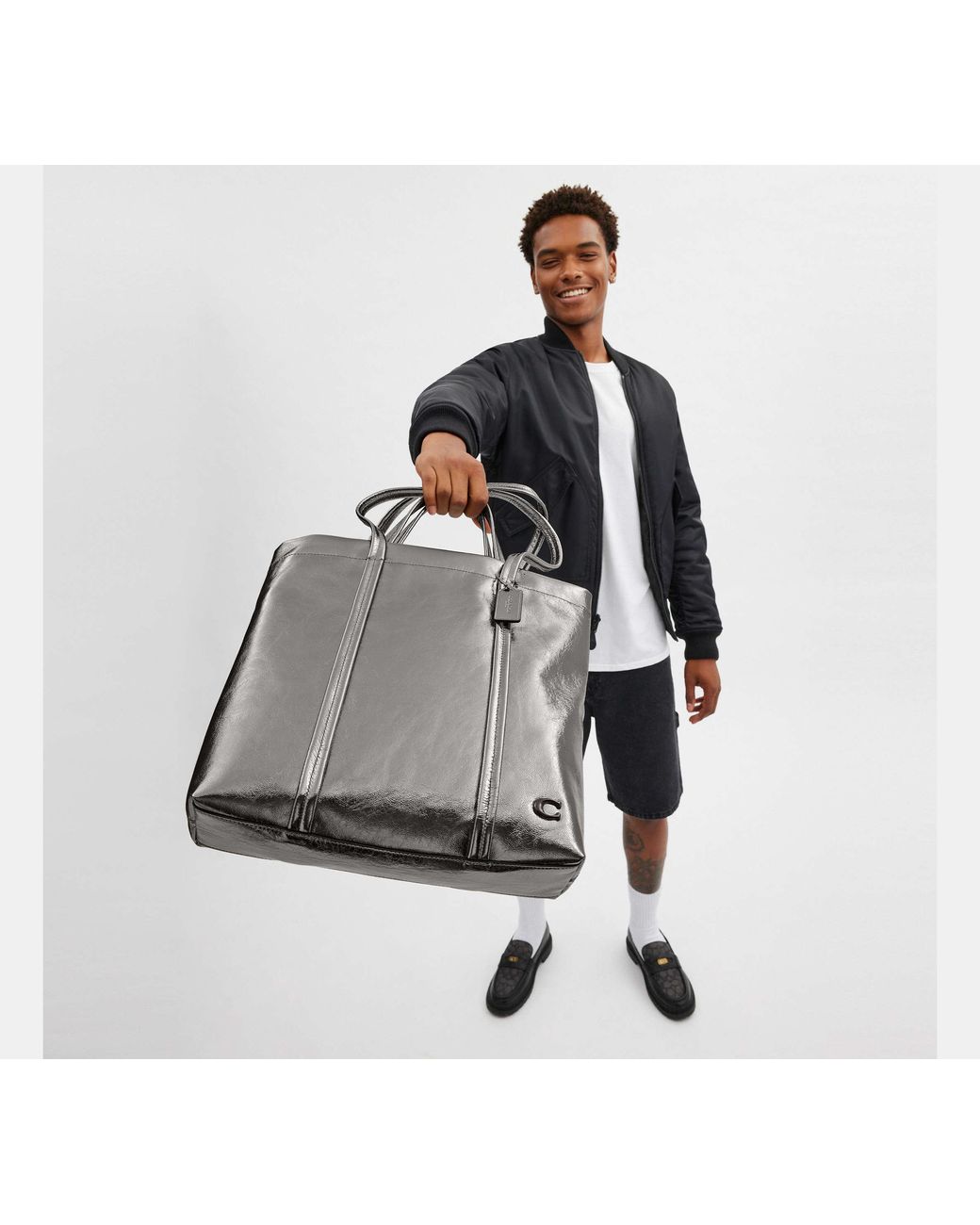 Borsa Tote Hall 33 di COACH in Black da Uomo