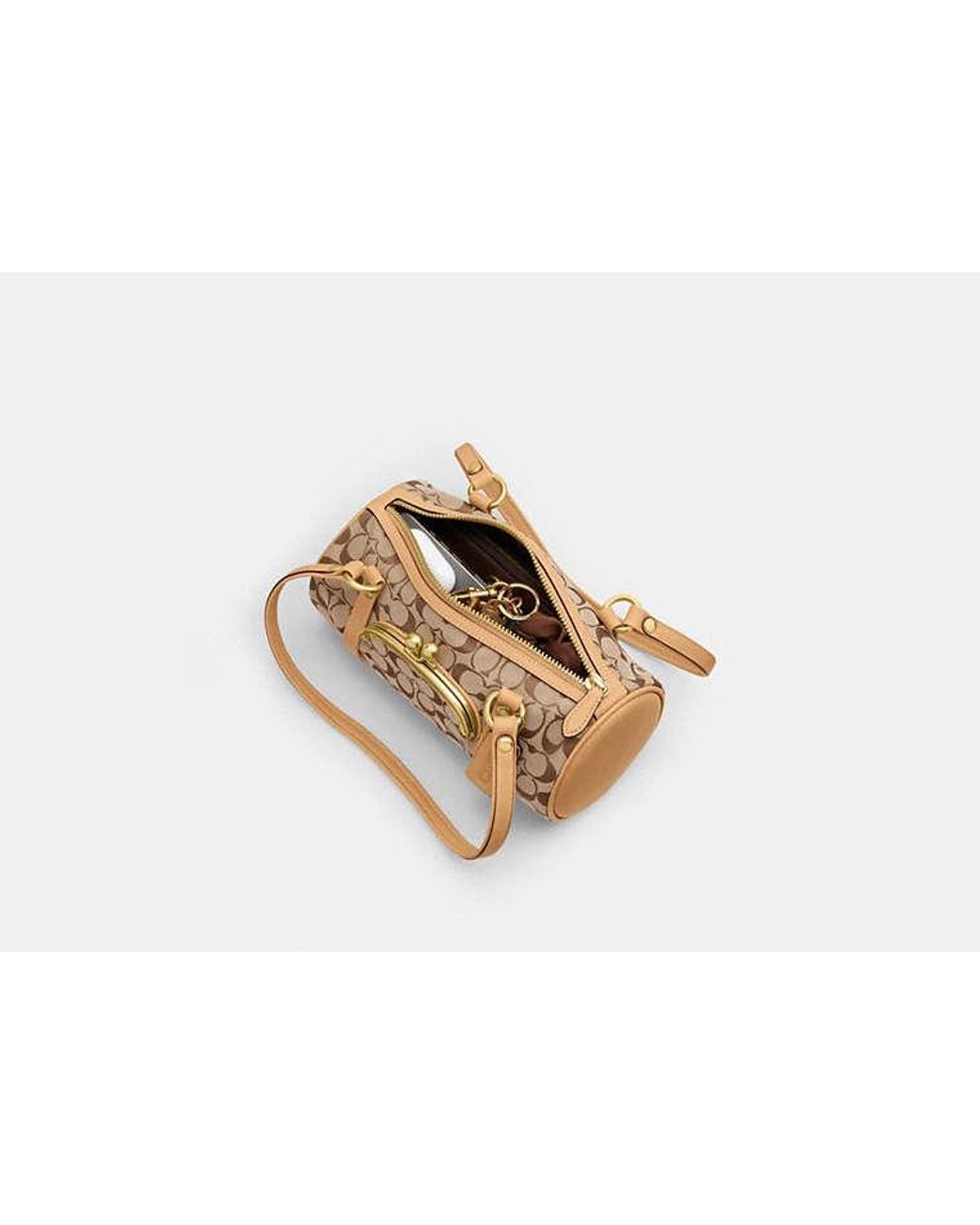 COACH Black Kisslock Barrel Bag 28