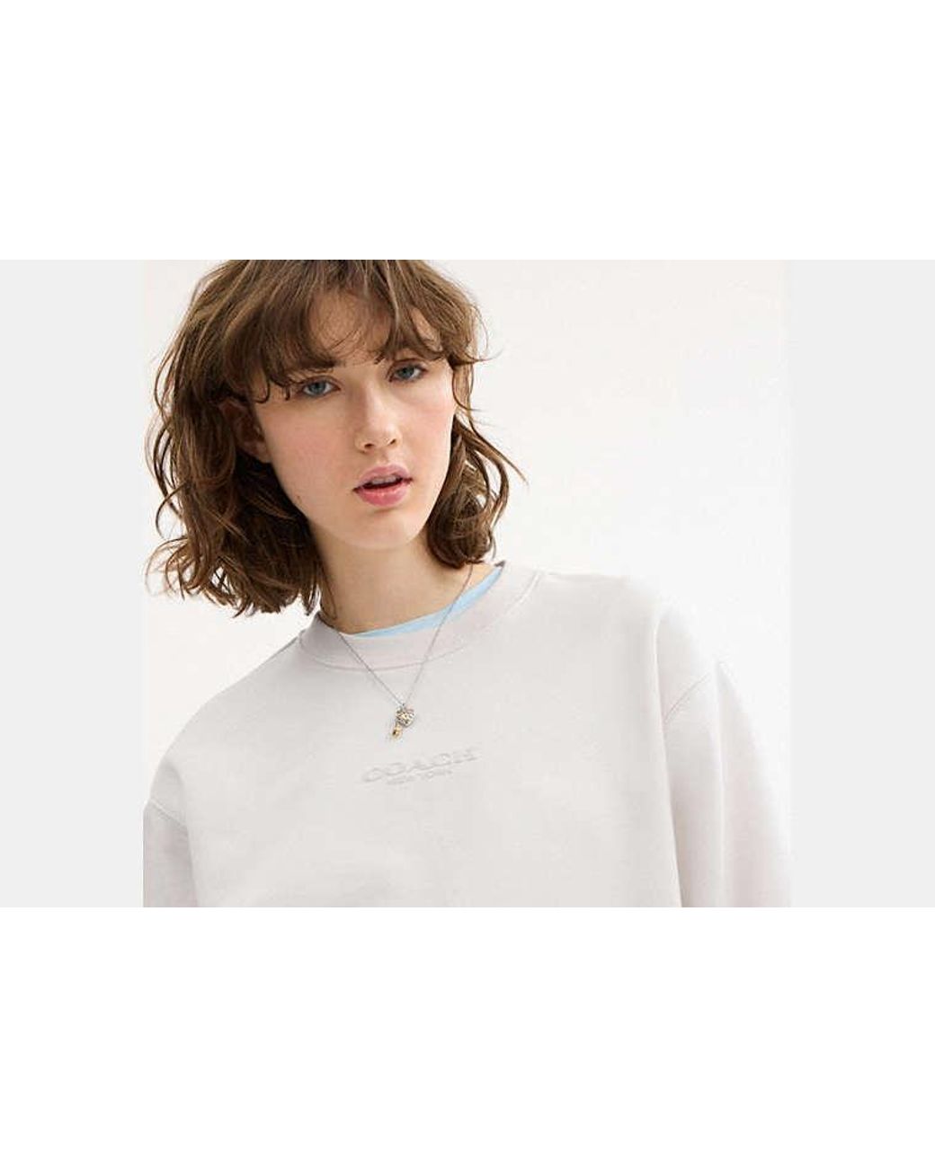 COACH White Crewneck Top