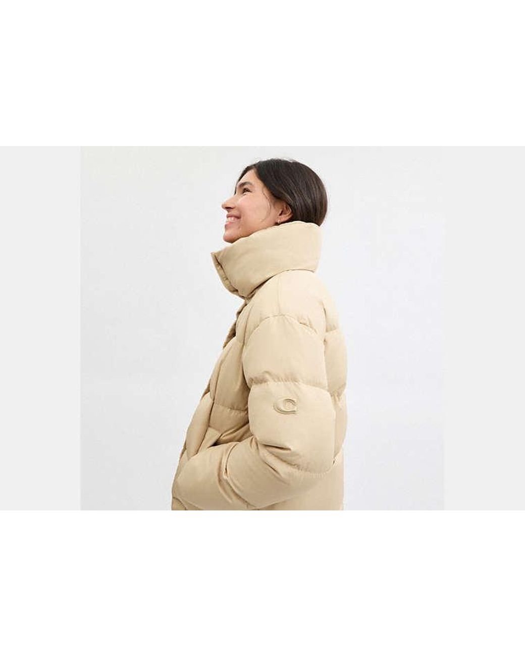 COACH Natural Short Puffer Jacket