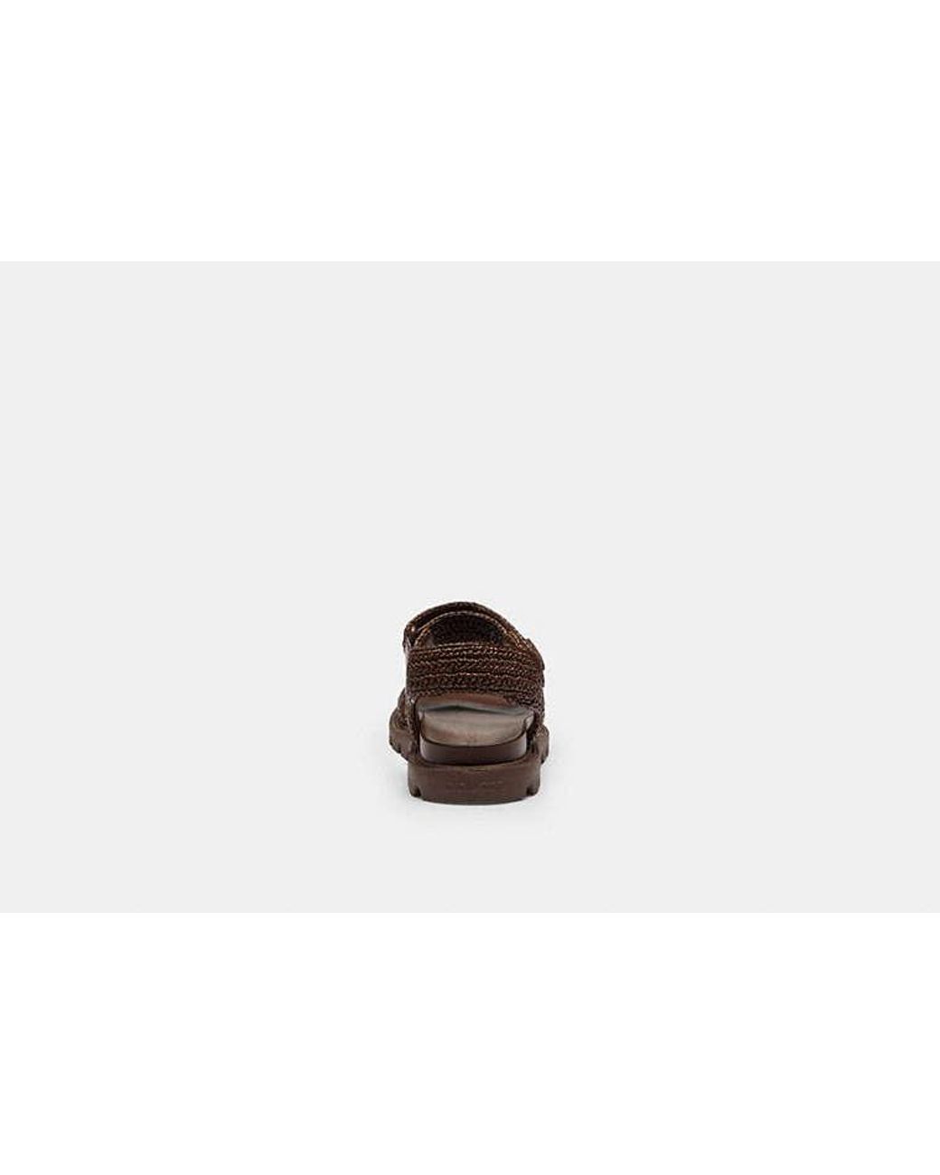 COACH Black Brynn Raffia Sandal