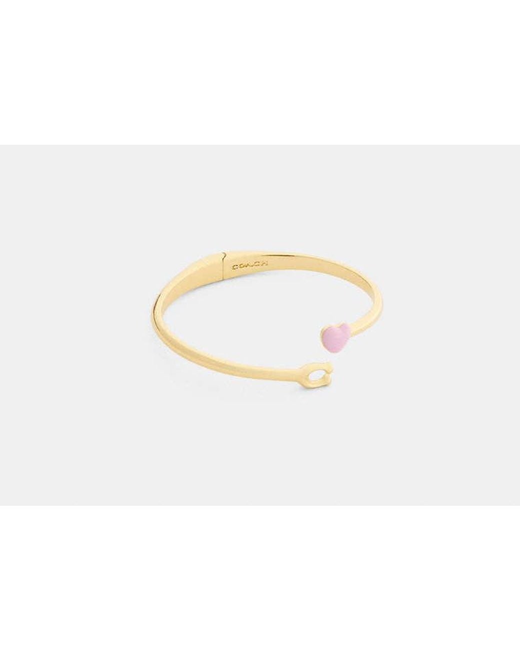 COACH Black Signature Enamel Heart Open Bangle