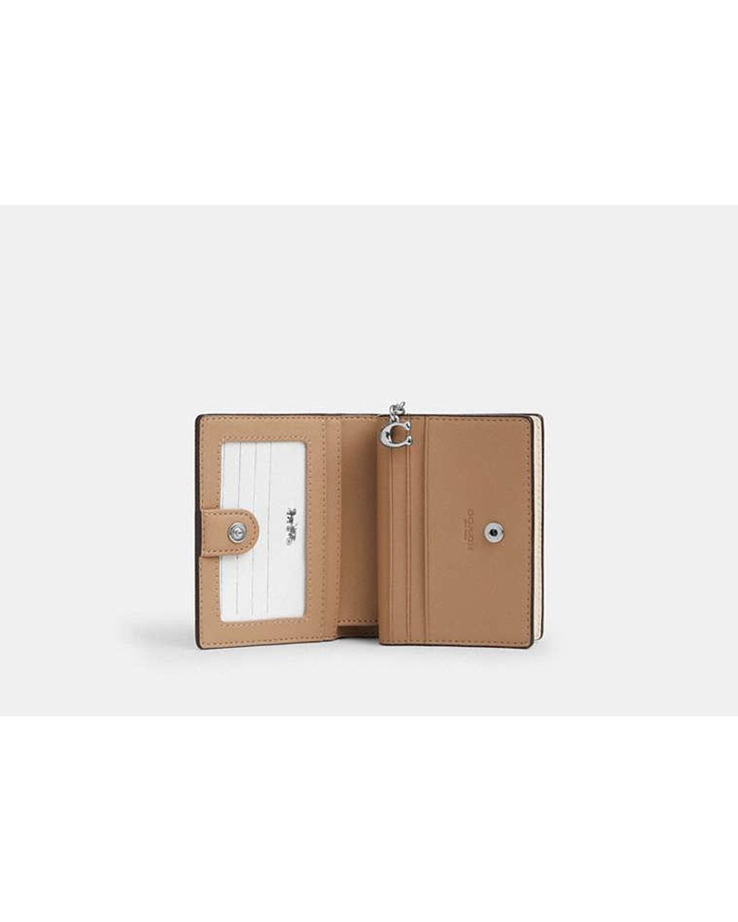 COACH Black Snap Wallet In Signature Canvas