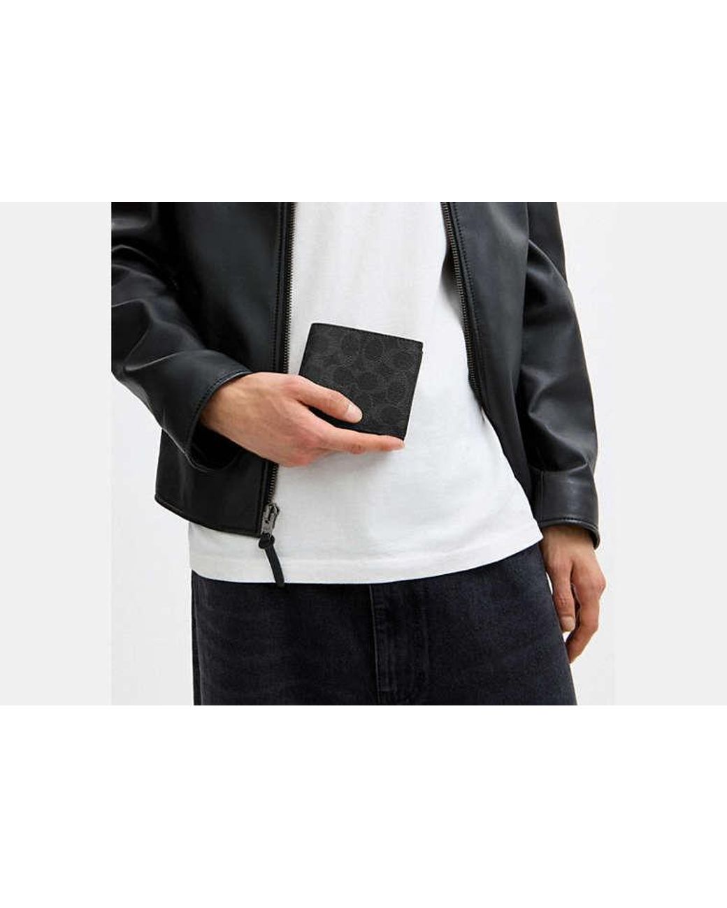 COACH Black Boxed 3 In 1 Wallet Gift Set In Signature Canvas for men