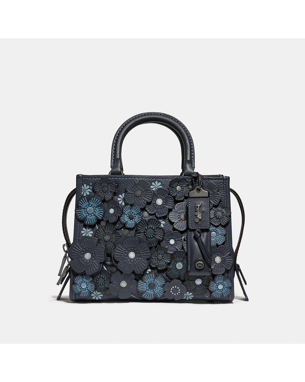 Coach, Bags, Coach Rogue 25 With Crystals Tooled Tea Rose