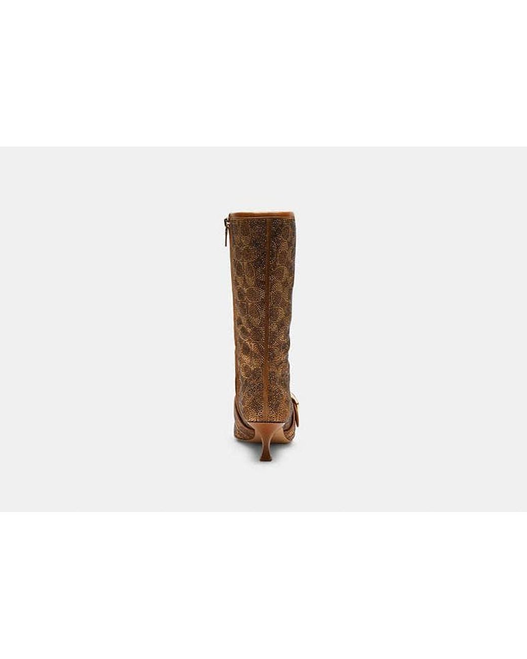 COACH Black Margot Boot With Crystal Signature