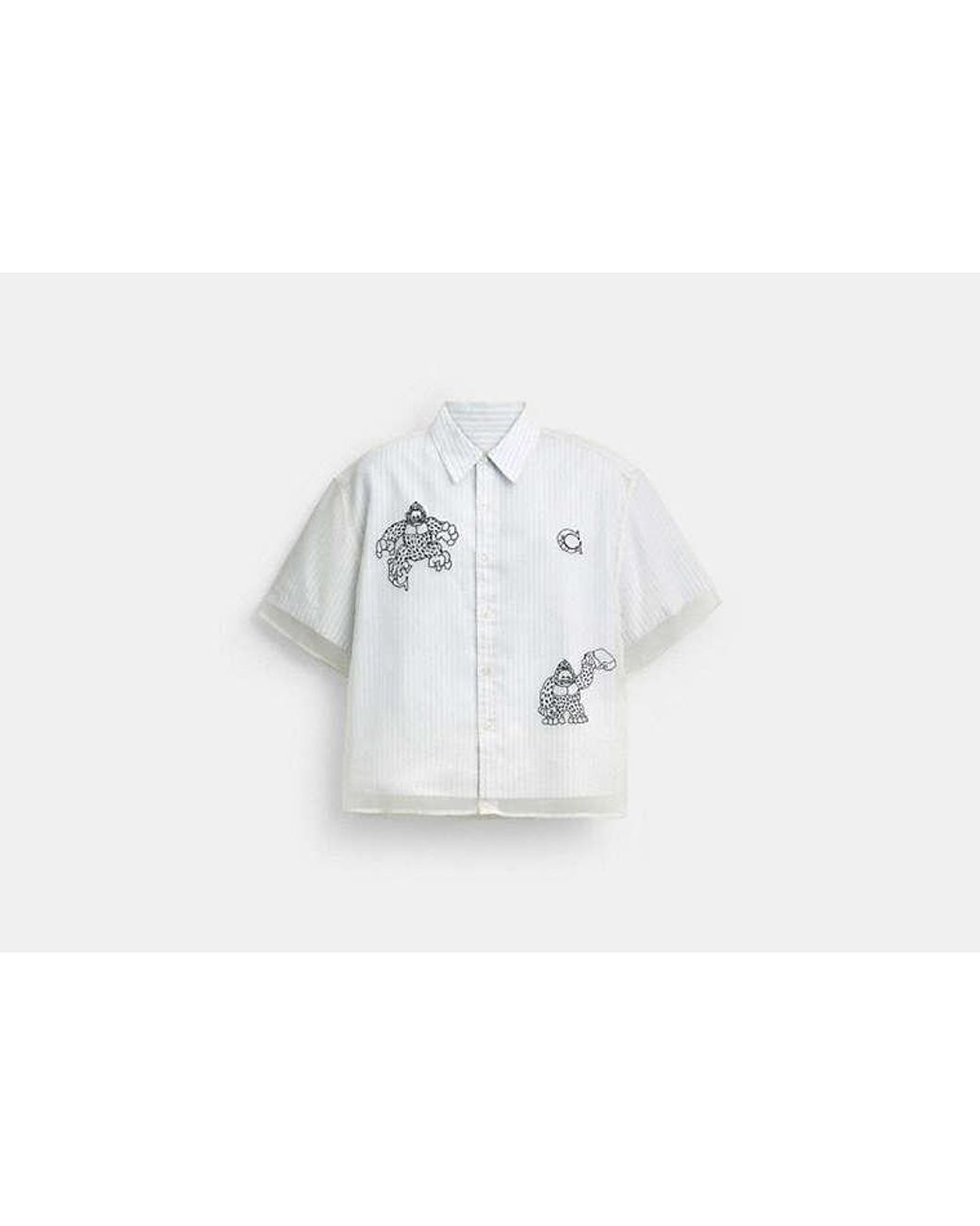 COACH Black Brain Dead Striped Camp Shirt for men