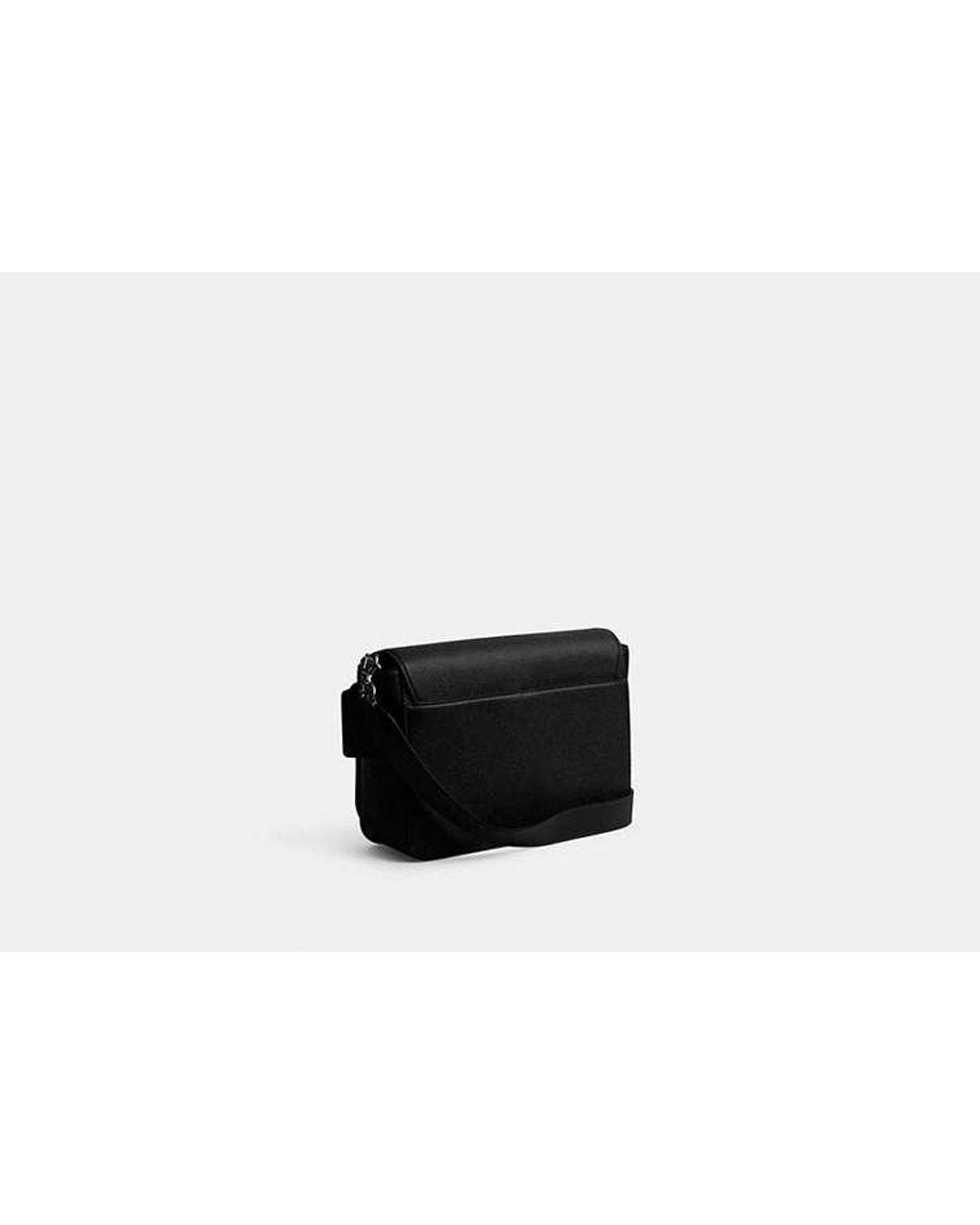 COACH Black Messenger Bag With Signature Canvas Interior