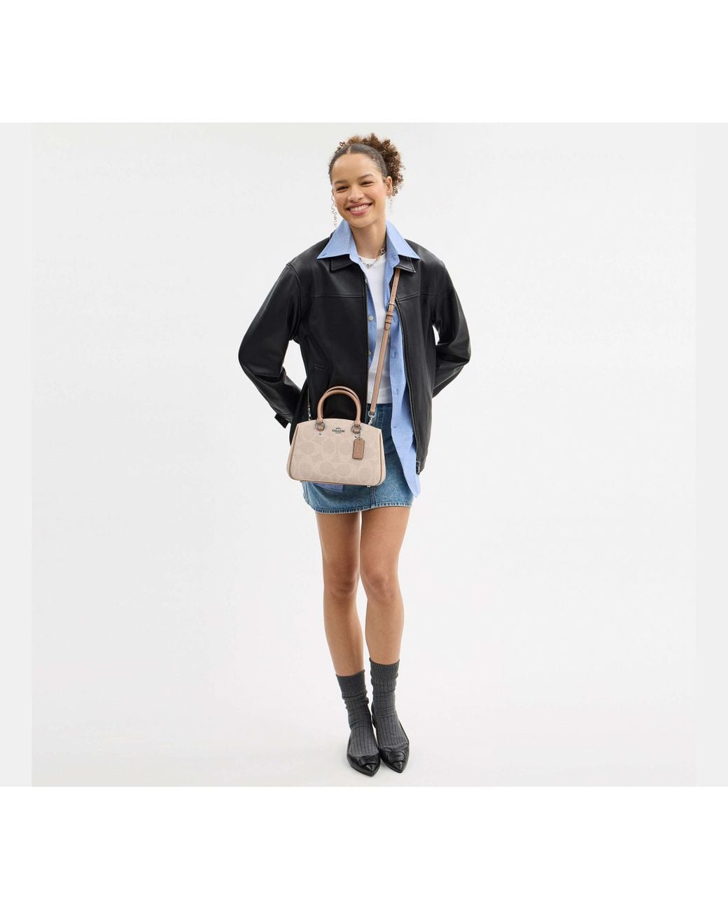 COACH Black Savannah Small Carryall Bag