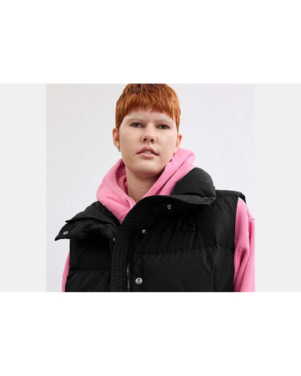 COACH Black Puffer Jacket Vest