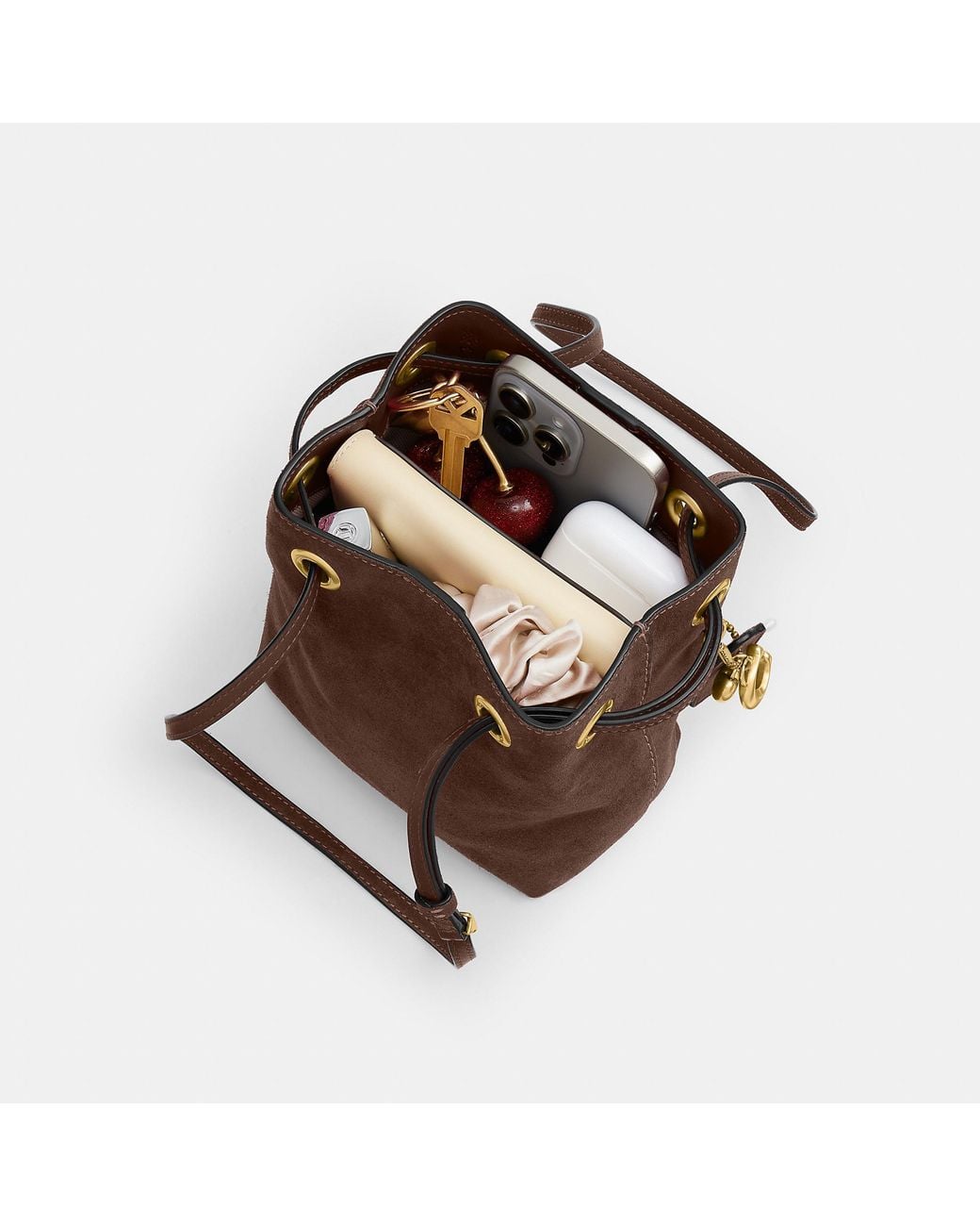 COACH Brown Jade Drawstring Bag