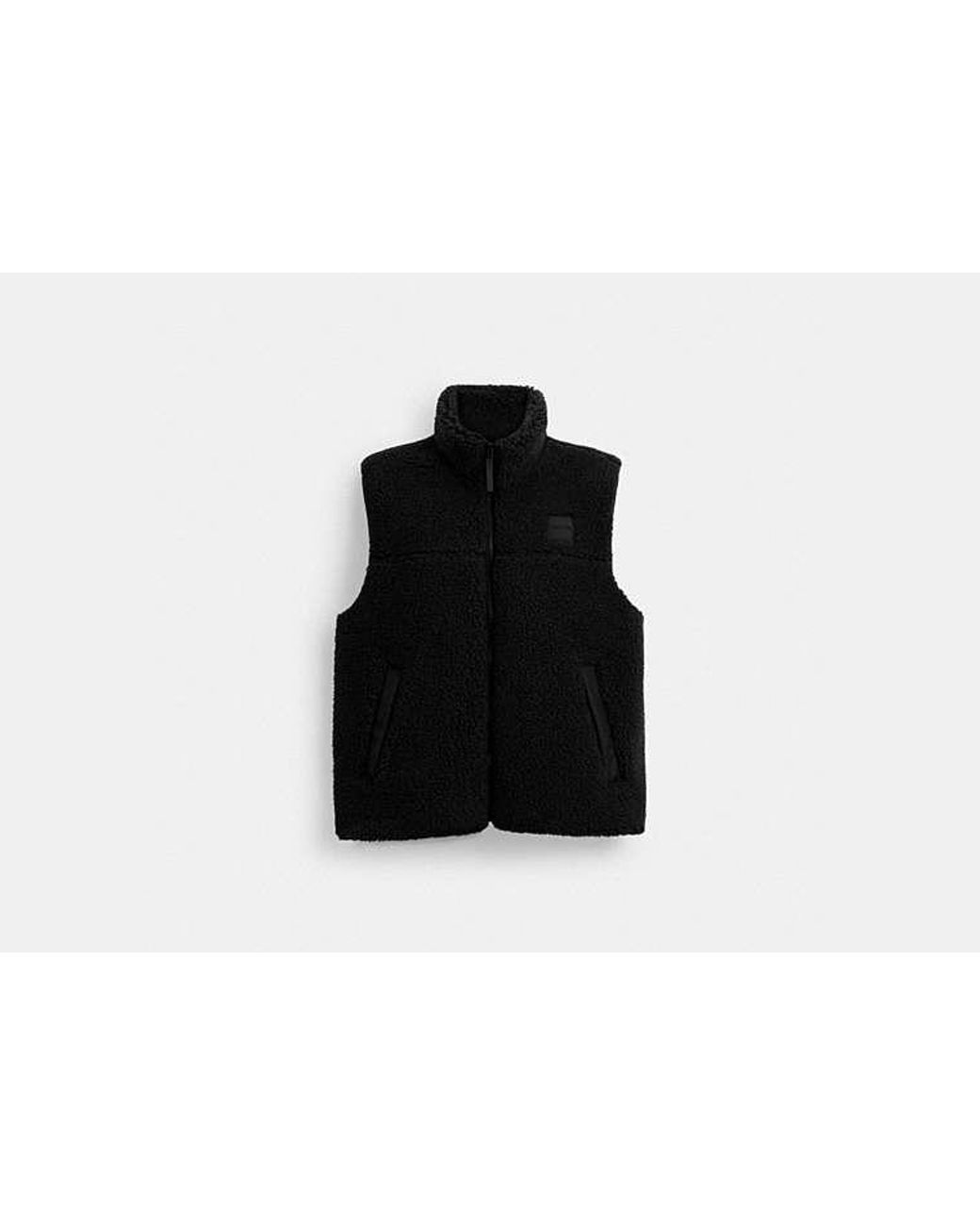 COACH Black Novelt Sherpa Vest for men