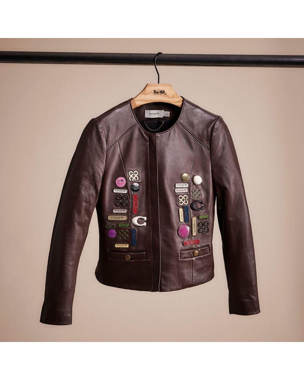 COACH Upcrafted Tailored Leather Jacket in Brown Lyst