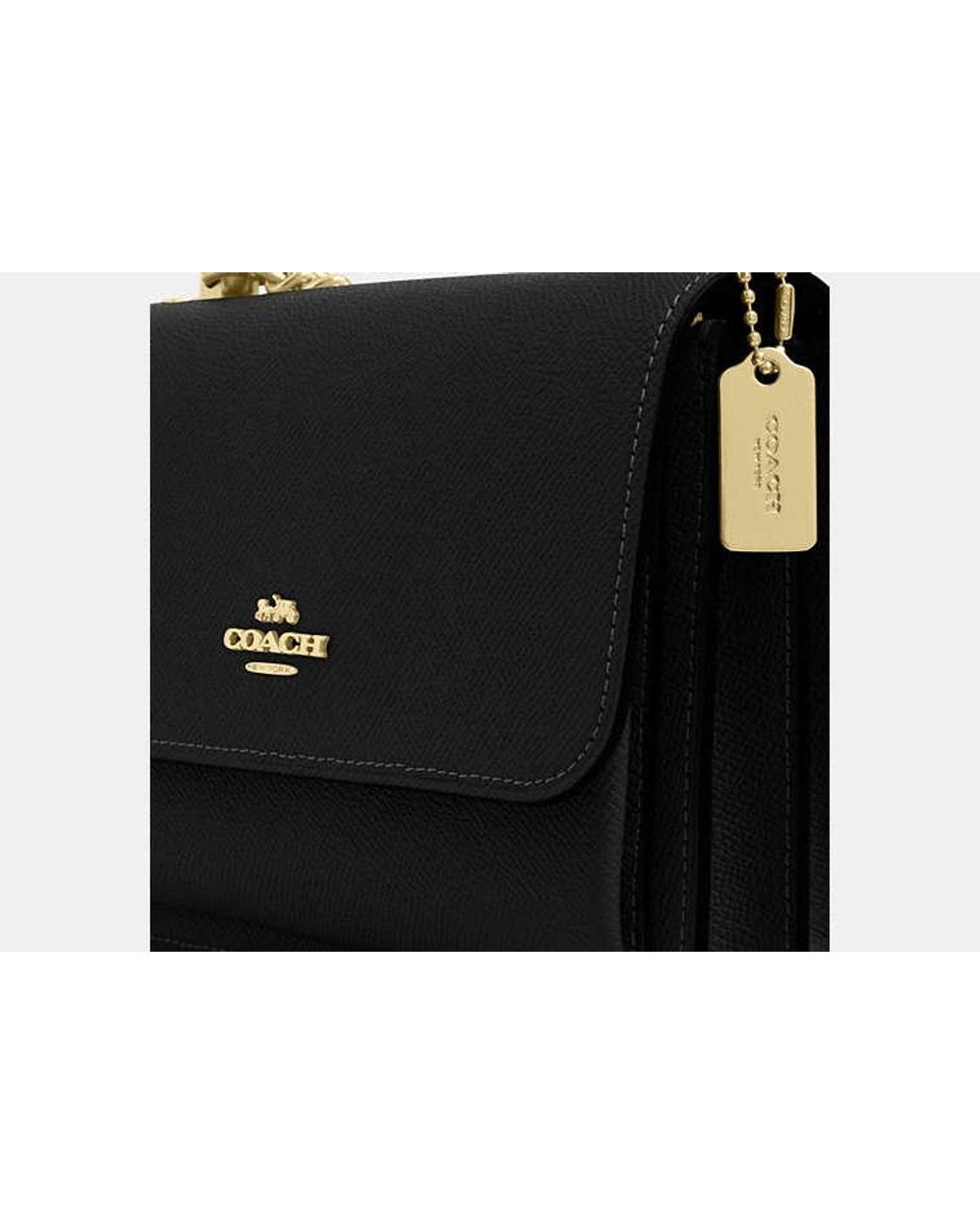 COACH Black Crossgrain Leather Crossbody Bag