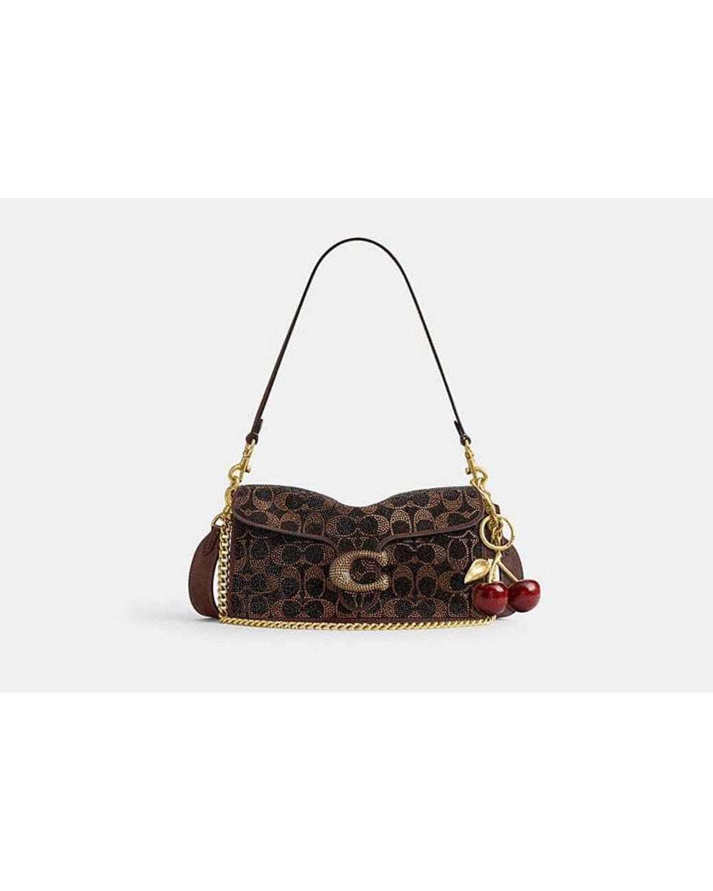 COACH Black Tabby Shoulder Bag 26 With Crystal Signature