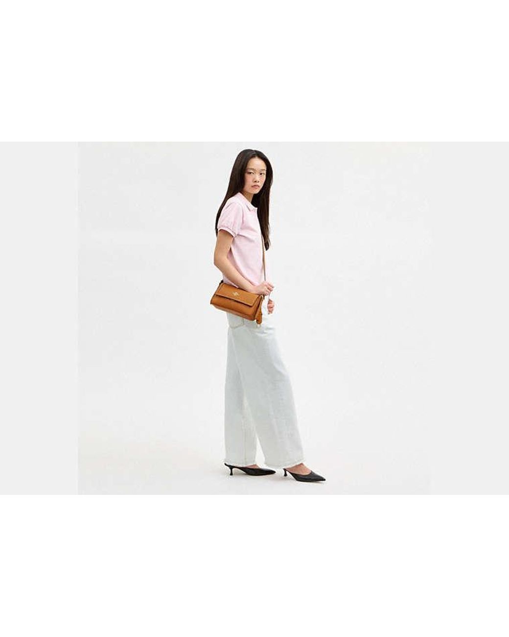 COACH Black Etta Small Flap Shoulder Bag