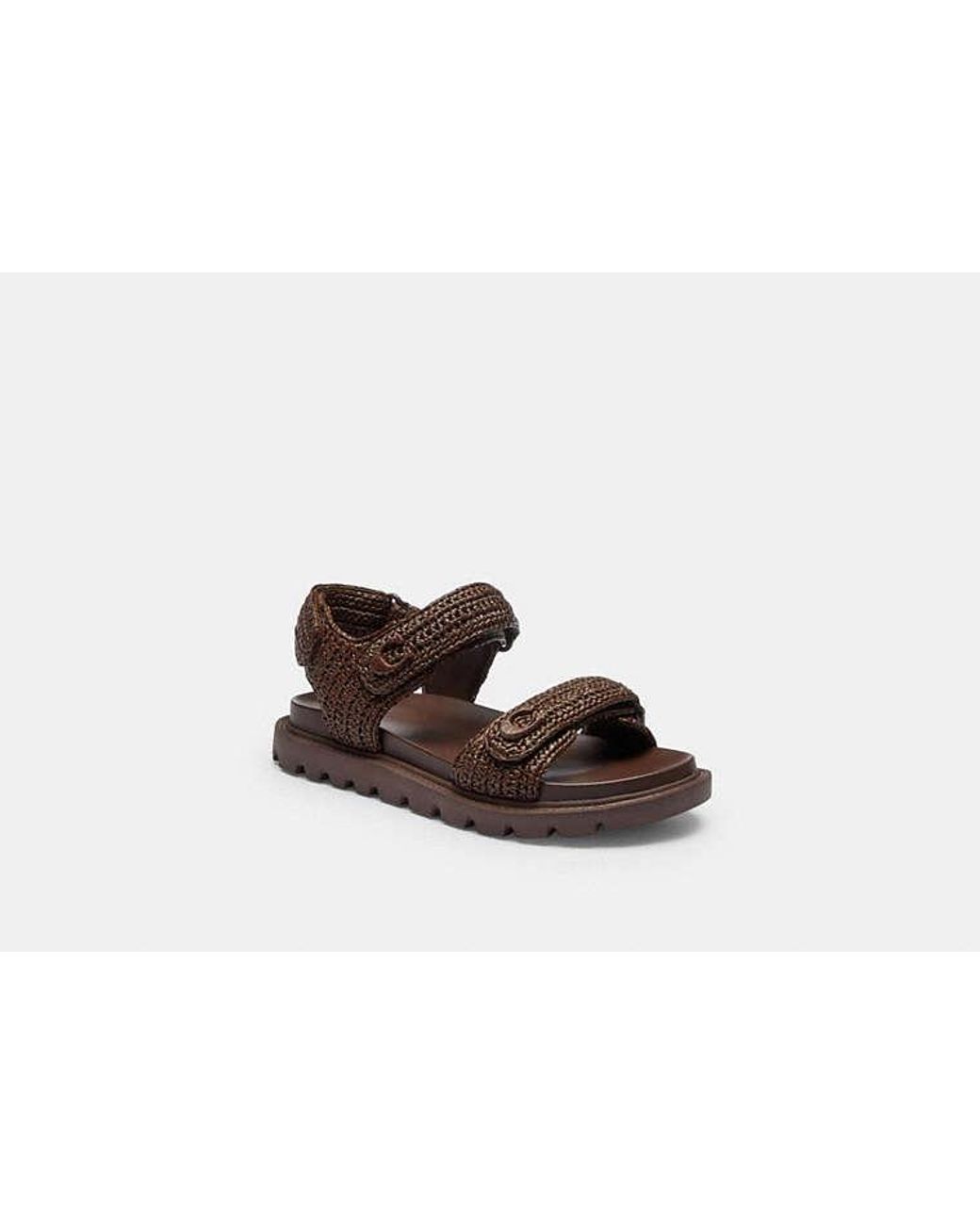COACH Black Brynn Raffia Sandal