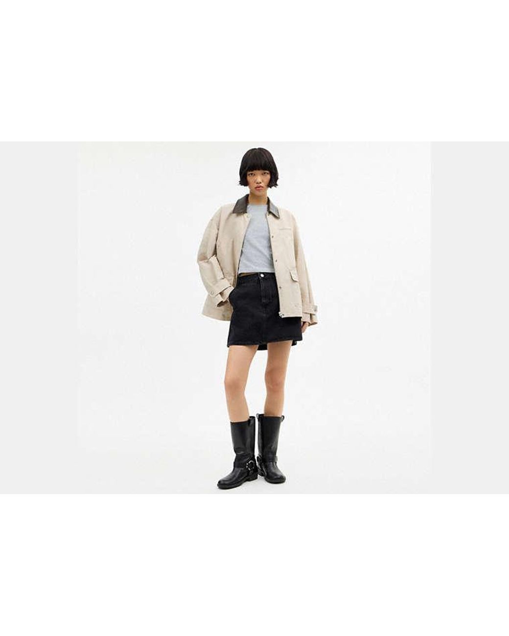 COACH Black Waxed Country Jacket