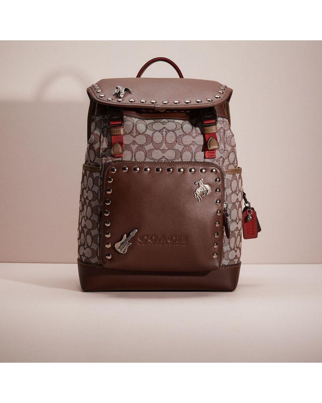 COACH Upcrafted League Flap Backpack In Signature Jacquard for Men Lyst