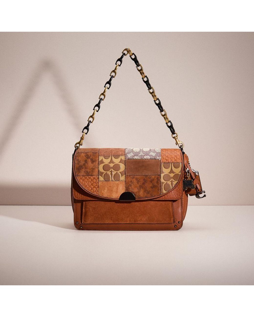 COACH Upcrafted Dreamer Shoulder Bag in Brown Lyst