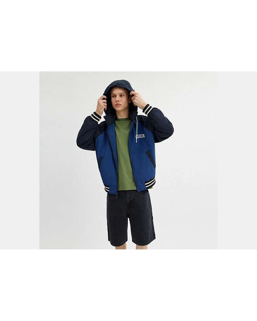 COACH Blue Stadium Jacket for men