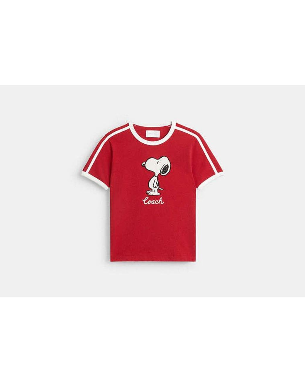 COACH Coach X Peanuts Ringer T-Shirt in Red | Lyst UK