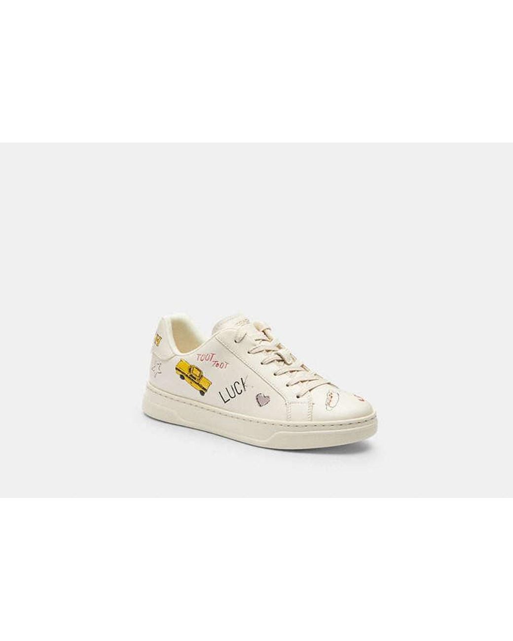 COACH Black High Line Sneaker With Sketch Print