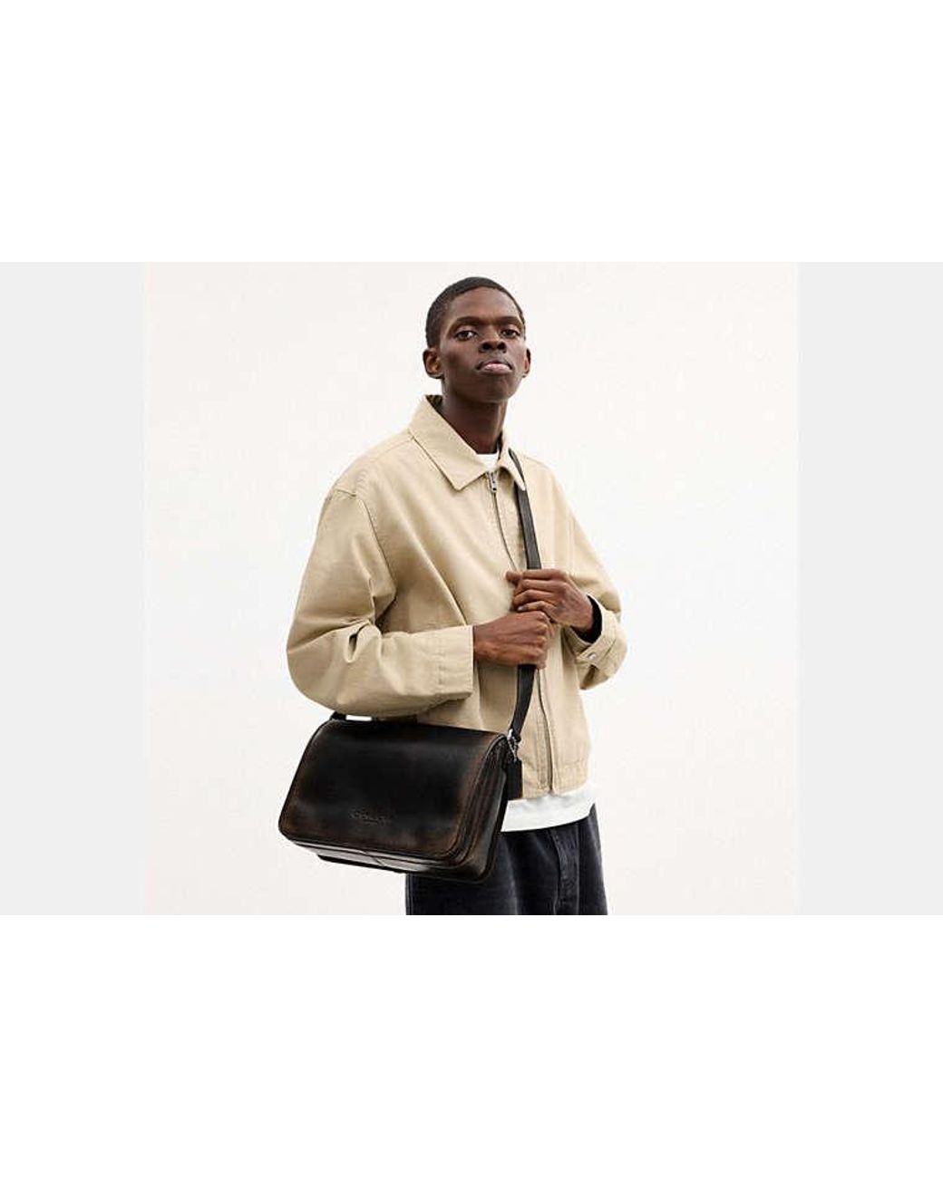 COACH Black Colby Messenger Bag 32 for men
