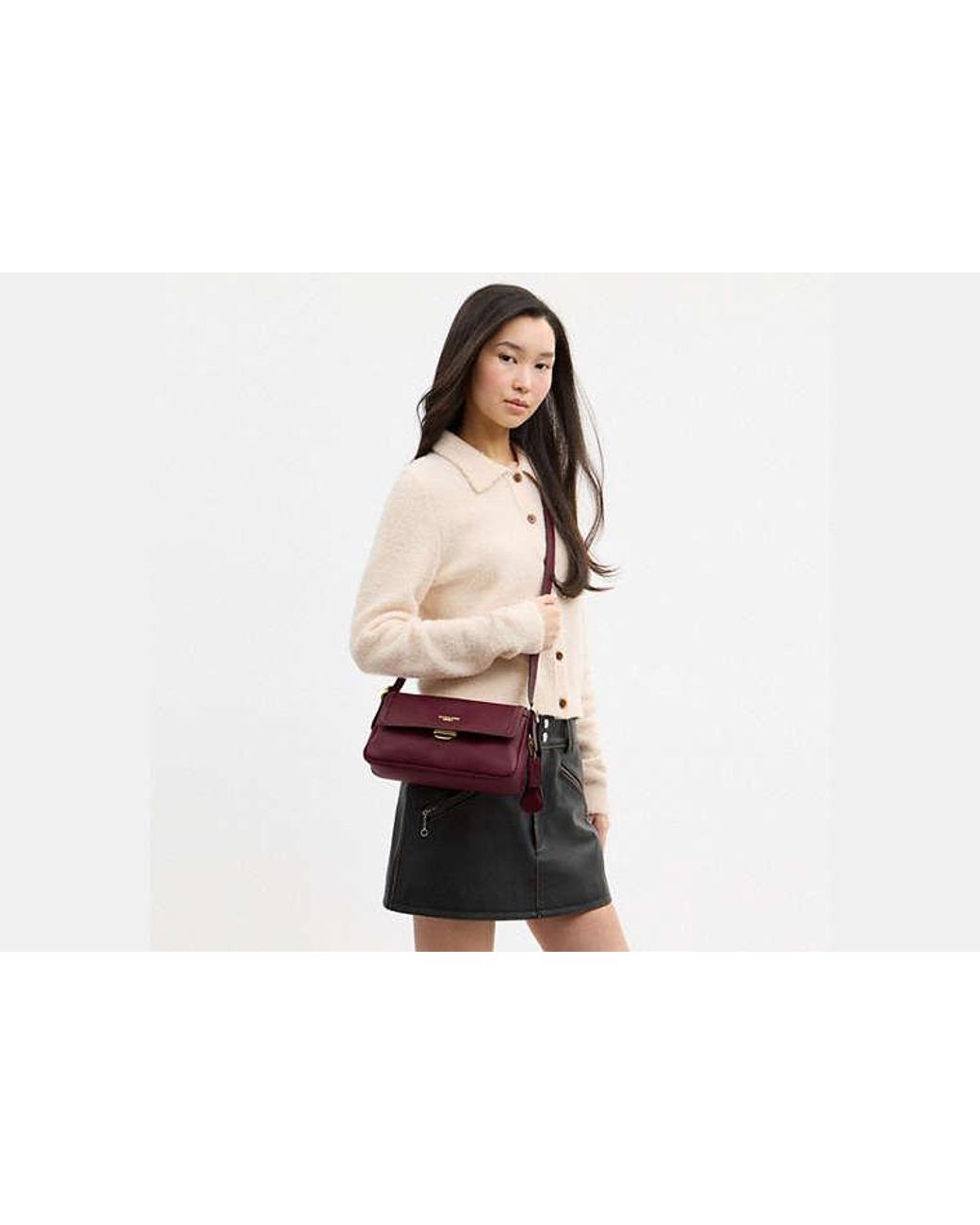 COACH Black Etta Small Flap Shoulder Bag