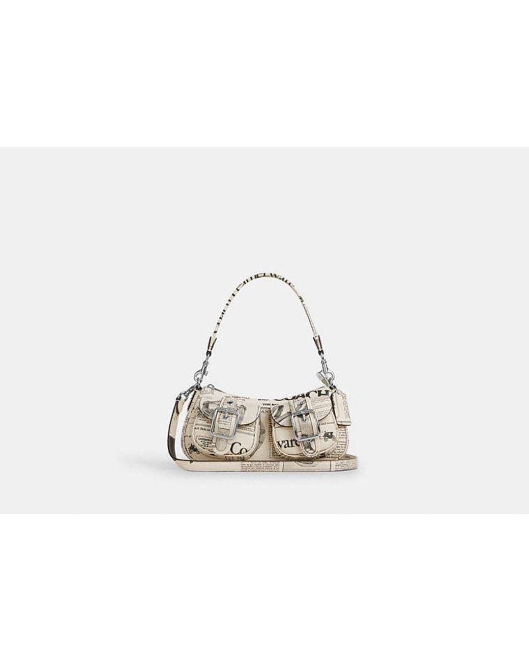 COACH Ashton Shoulder Bag With Newspaper Print in Black | Lyst UK