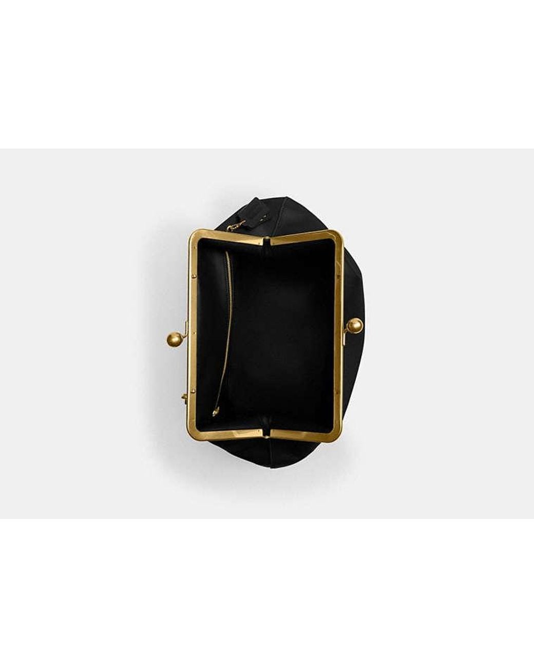 COACH Black Large Kisslock Frame Bag