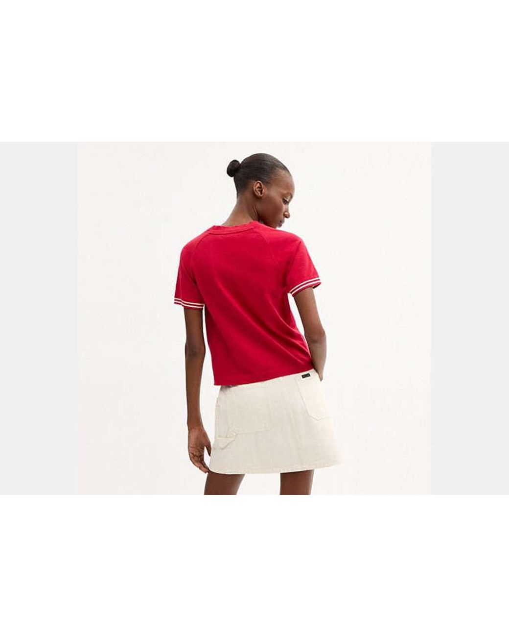 COACH Red Raglan Jersey T-Shirt