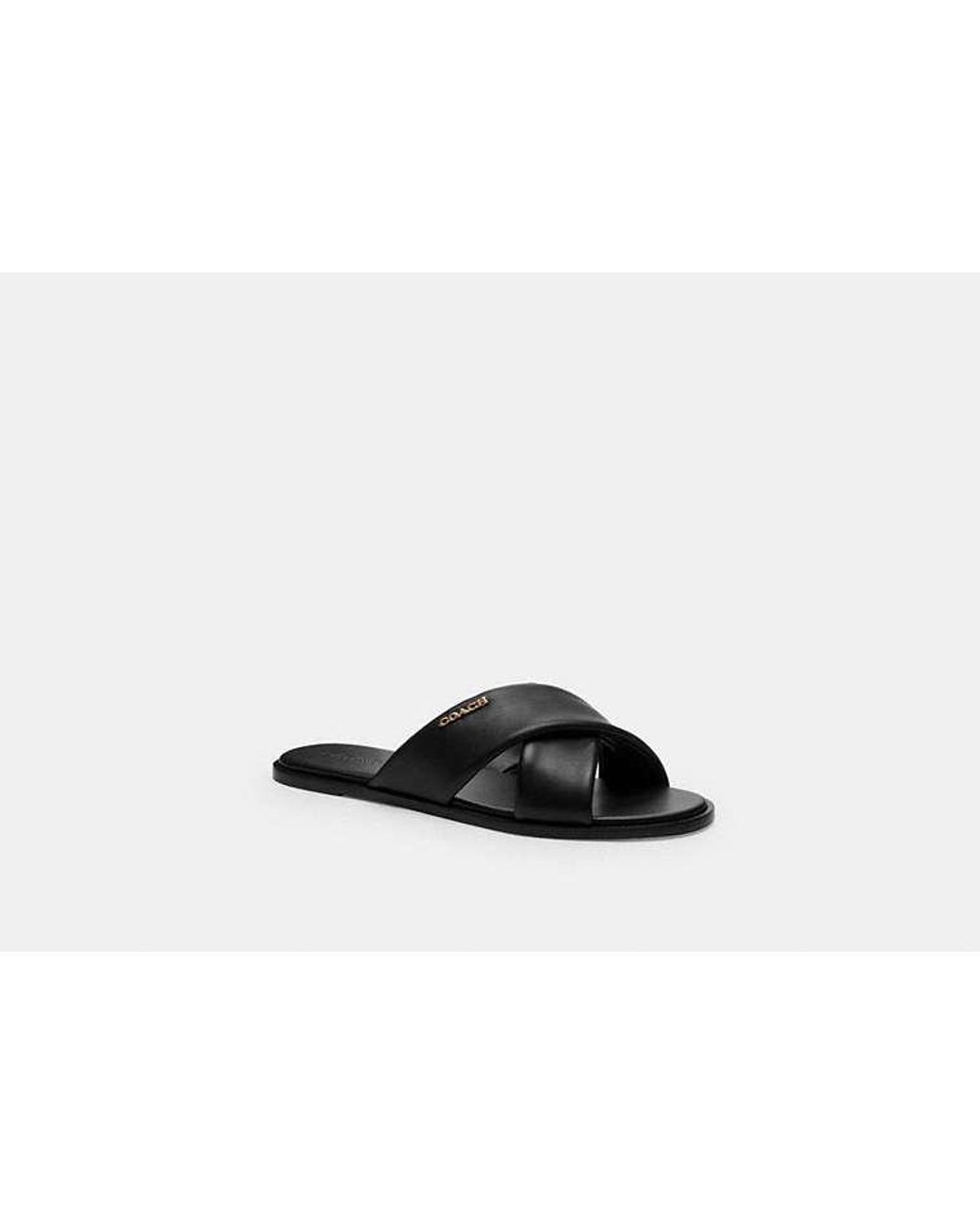 COACH Black Link Criss Cross Slide