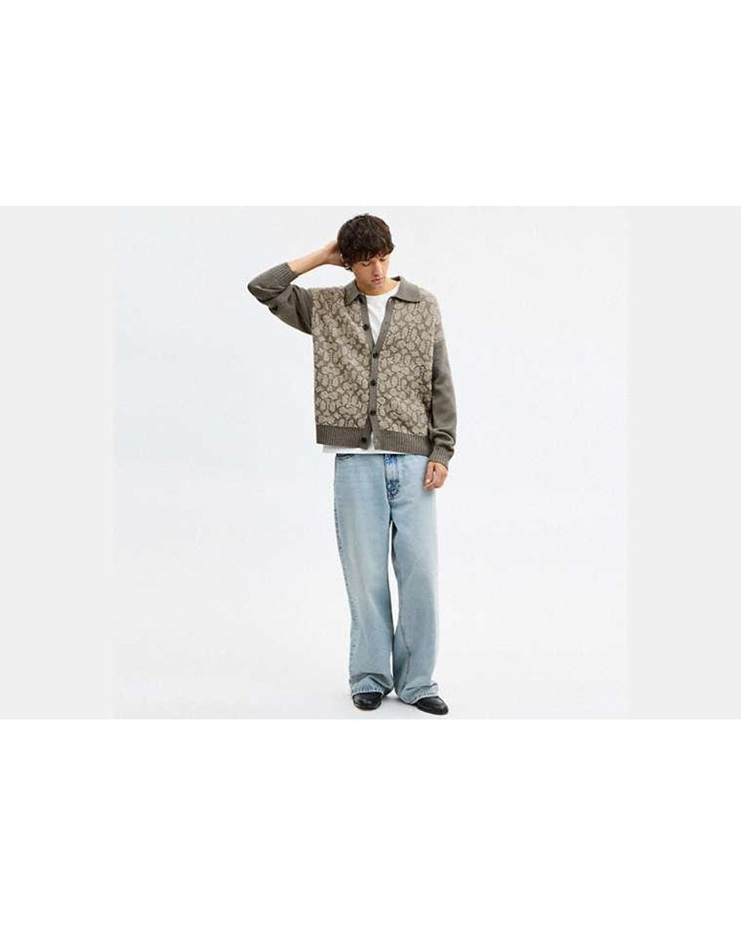 COACH Black Signature Cardigan for men