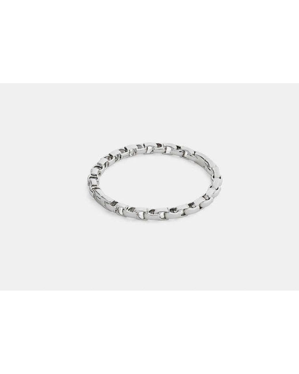 COACH Black Signature Chain Hinged Bangle