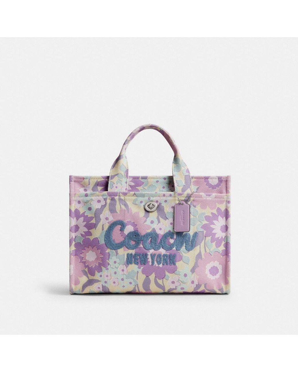 COACH Cargo Tote Bag With Floral Print in Purple | Lyst Canada