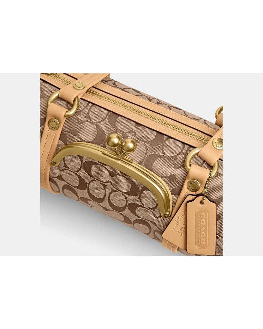 COACH Black Kisslock Barrel Bag 28